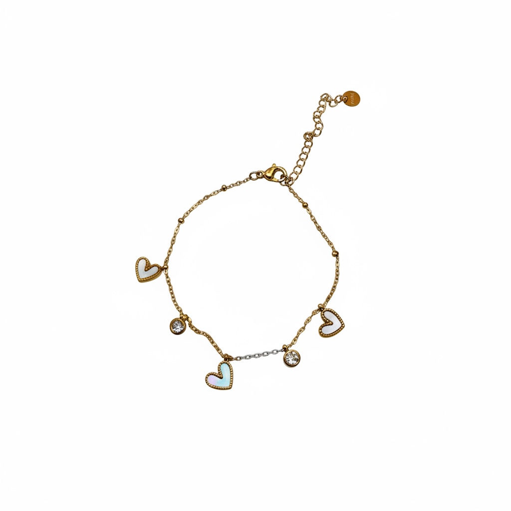 Bracciale Cuori bianchi 