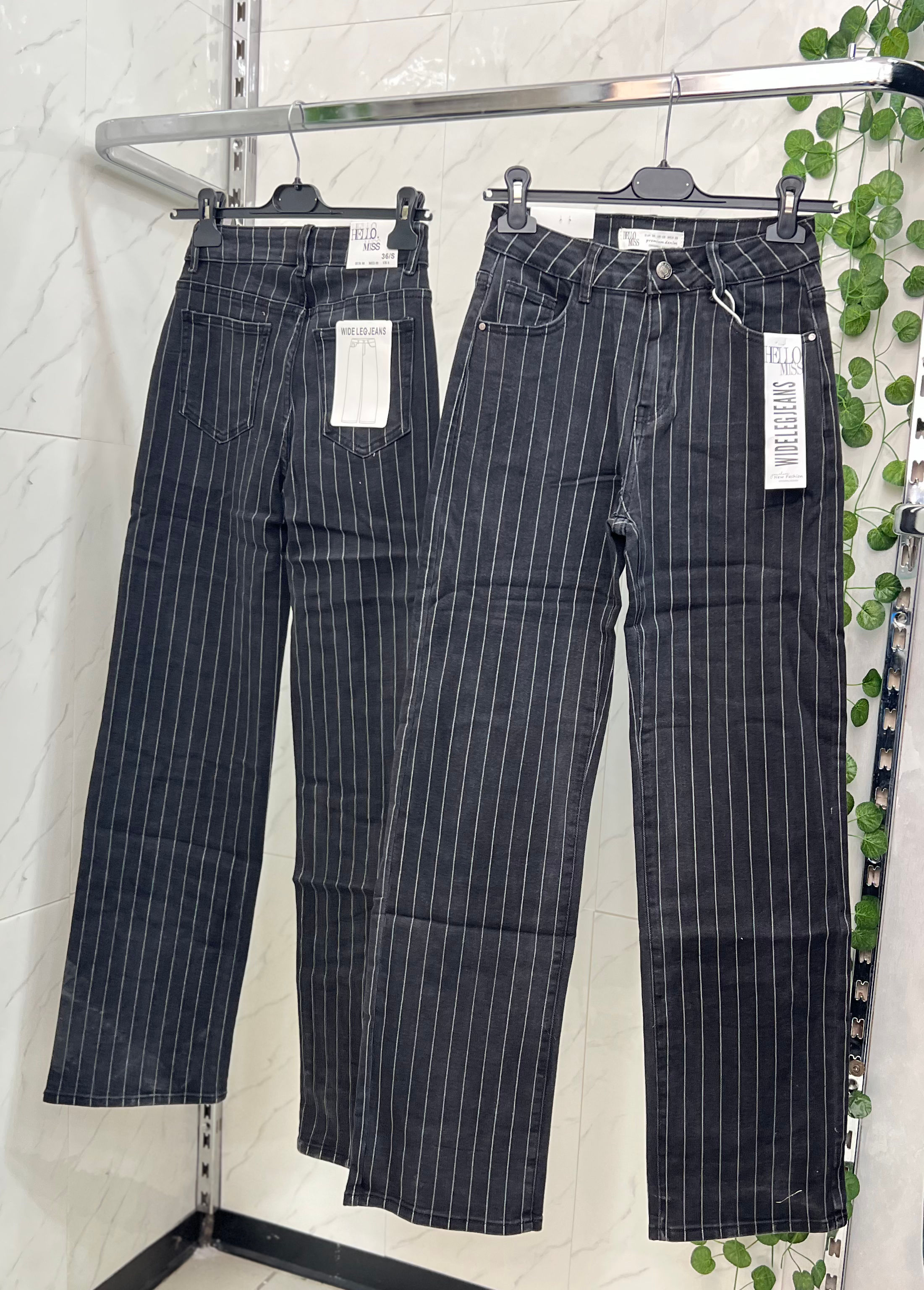 Jeans gessato black 206