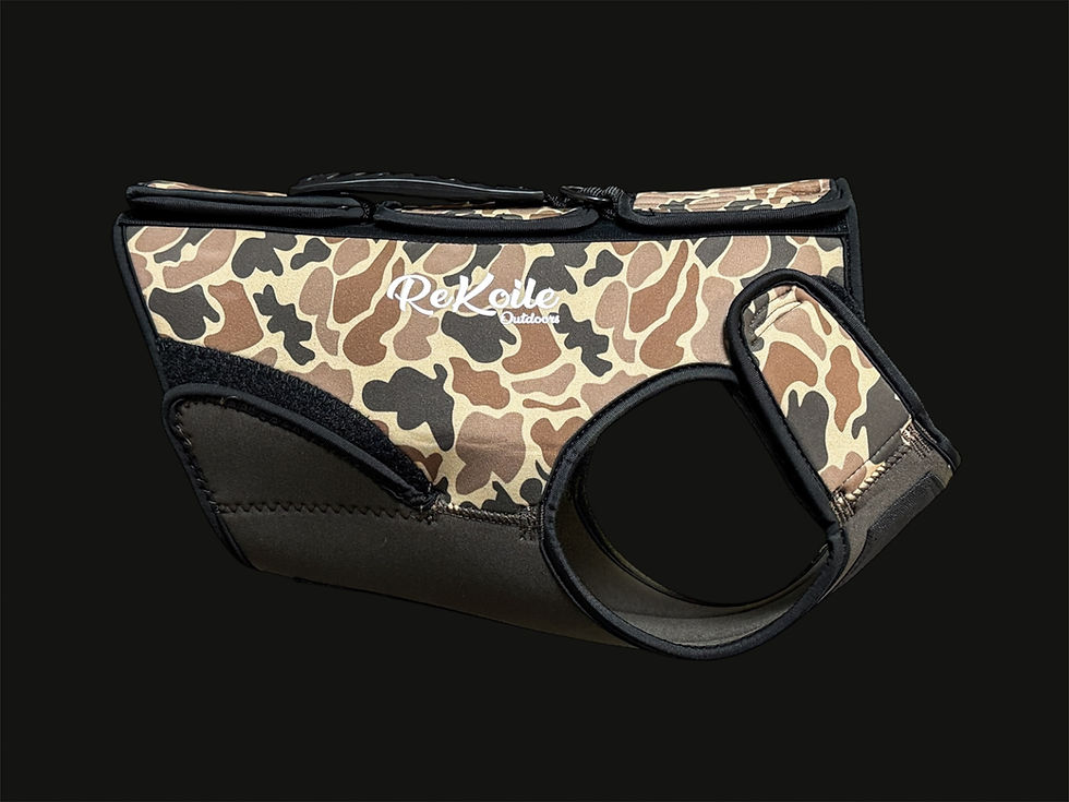 Old School Camo ReKoile outdoors Adjustable neoprene dog vest side view