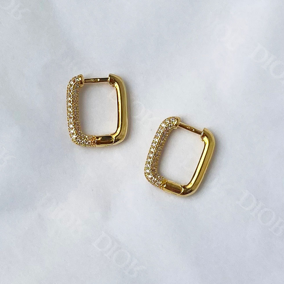 Thumbnail: Thick 18k gold dipped sterling silver Square Huggie Earrings