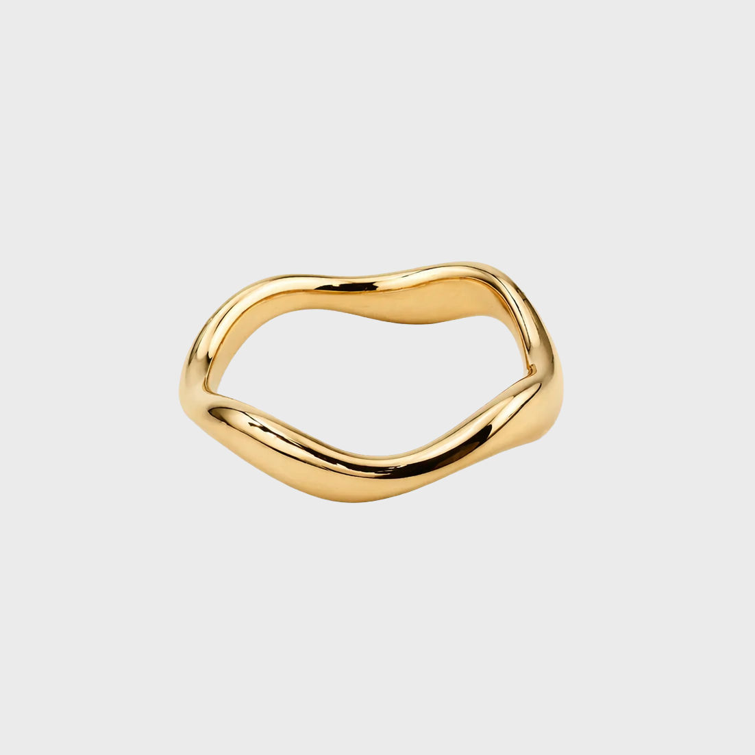 Gold stainless steel molten wave ring, organic band, minimal sculptural jewelry for everyday wear DOME SLIM RING