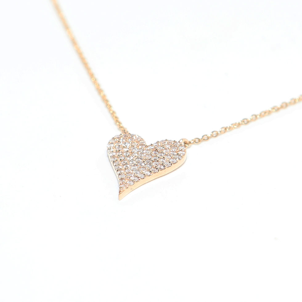 A 14K solid gold diamond heart necklace