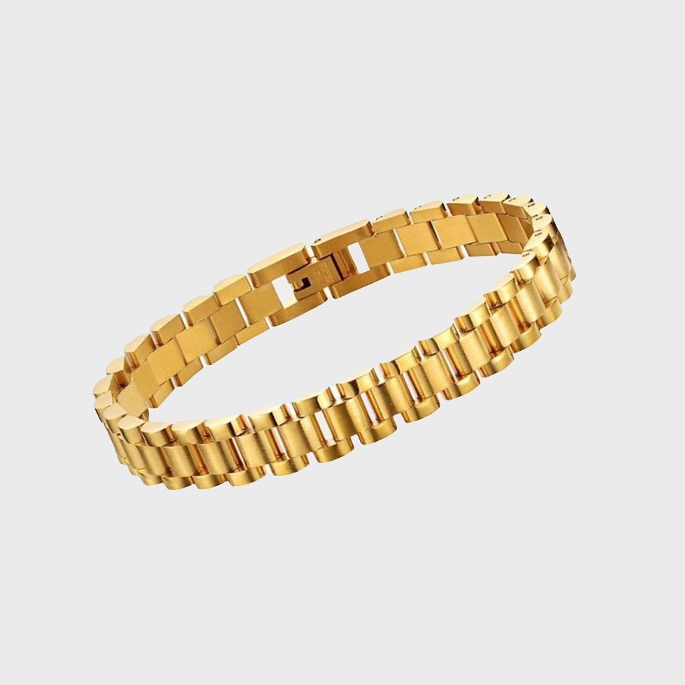 A gold plated watch chain bracelet