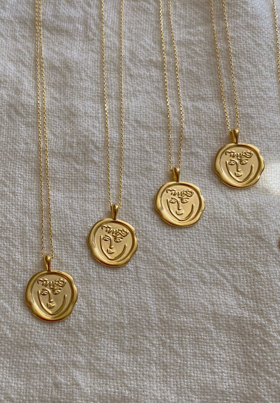 Dalbit gold face coin necklaces