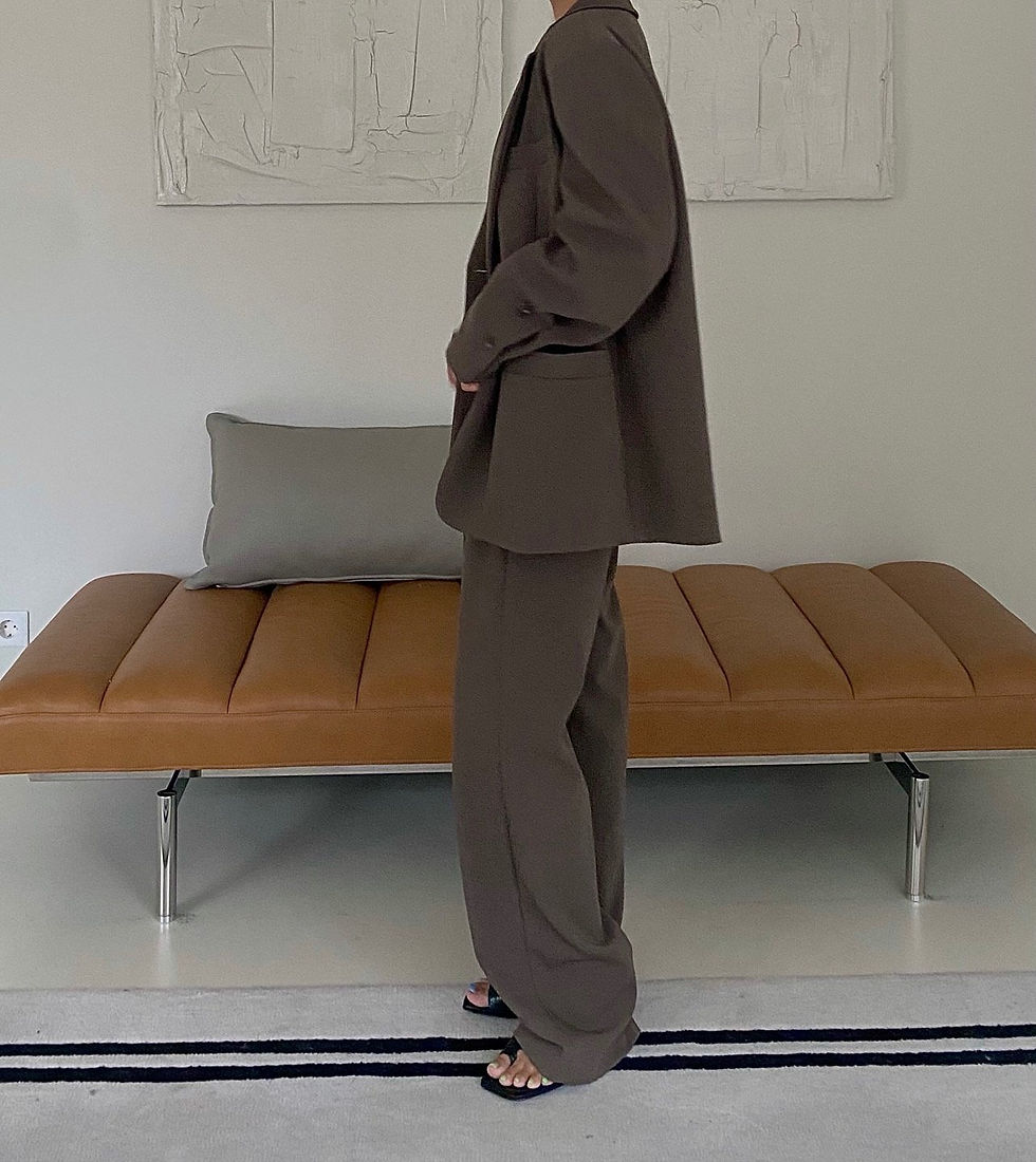 Thumbnail: Women's fall Brown Blazer and Pants on model