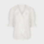 White cotton ruffle blouse for women, lightweight breathable summer top