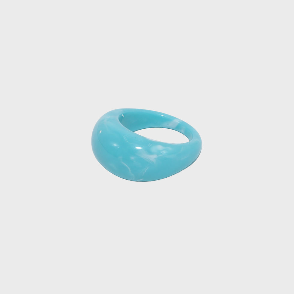 Thumbnail: sky blue chunky dome acrylic statement ring with a smooth sculptural design on a clean neutral background