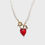Thumbnail: A gold plated red heart freshwater pearl necklace