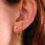 Thumbnail: Dainty chain drop double stud earring