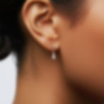 14k solid gold stone tear drop earrings