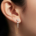 14K solid gold cz graduated drop Earrings