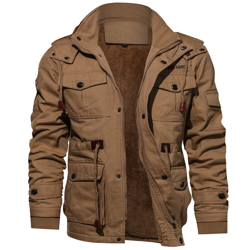 Thumbnail: High Quality Thickening Military Style Bomber Jacket - (M - 4XL)