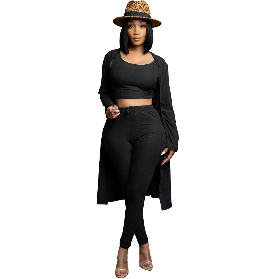 Thumbnail: Cardigan and Long Pant  3 Piece Knitted Lounge Wear