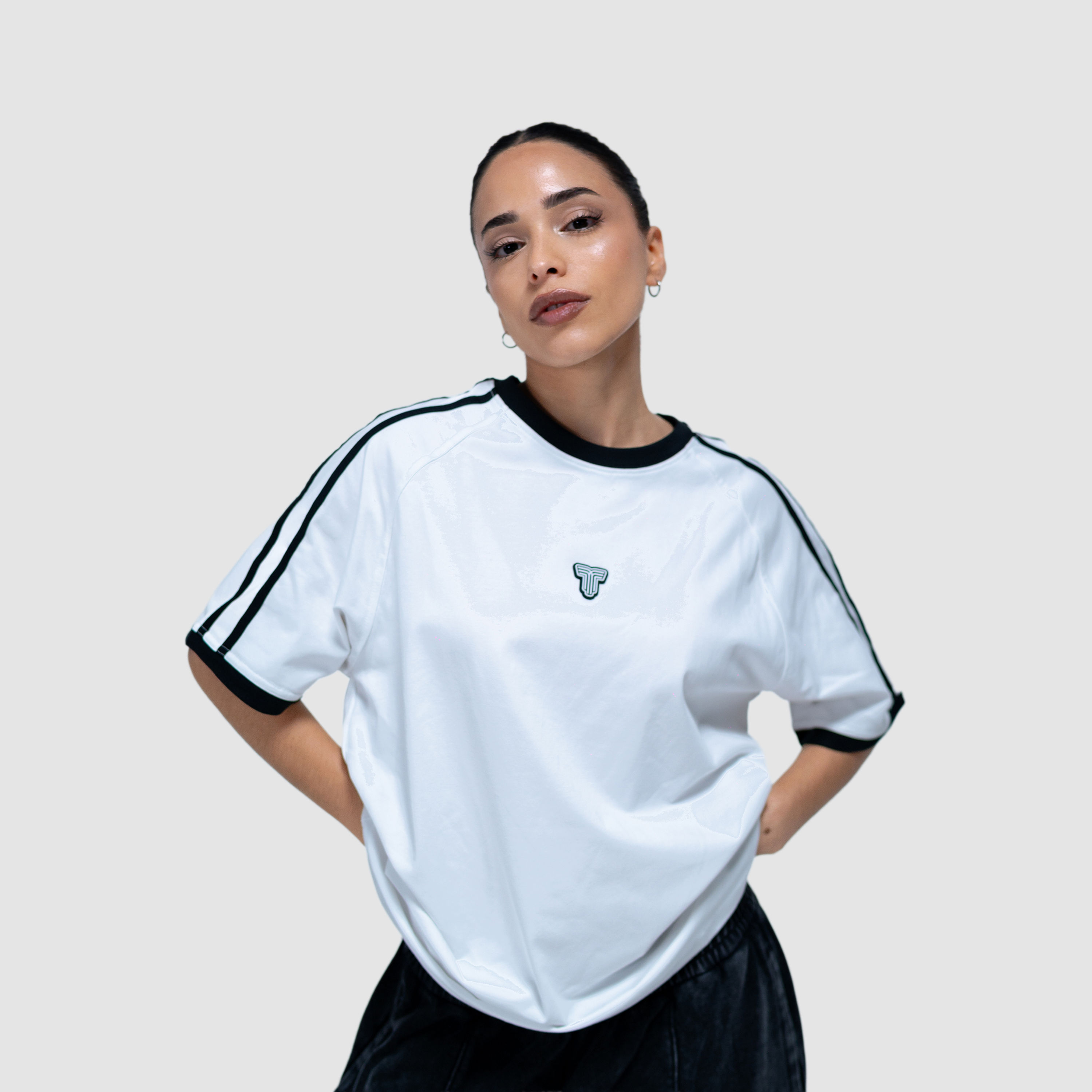 Remera Stripe Blanca