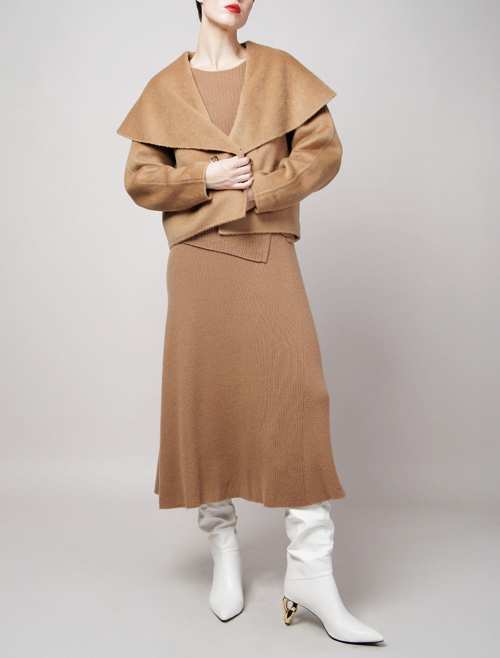 Thumbnail: Cropped Shawl Collar Coat