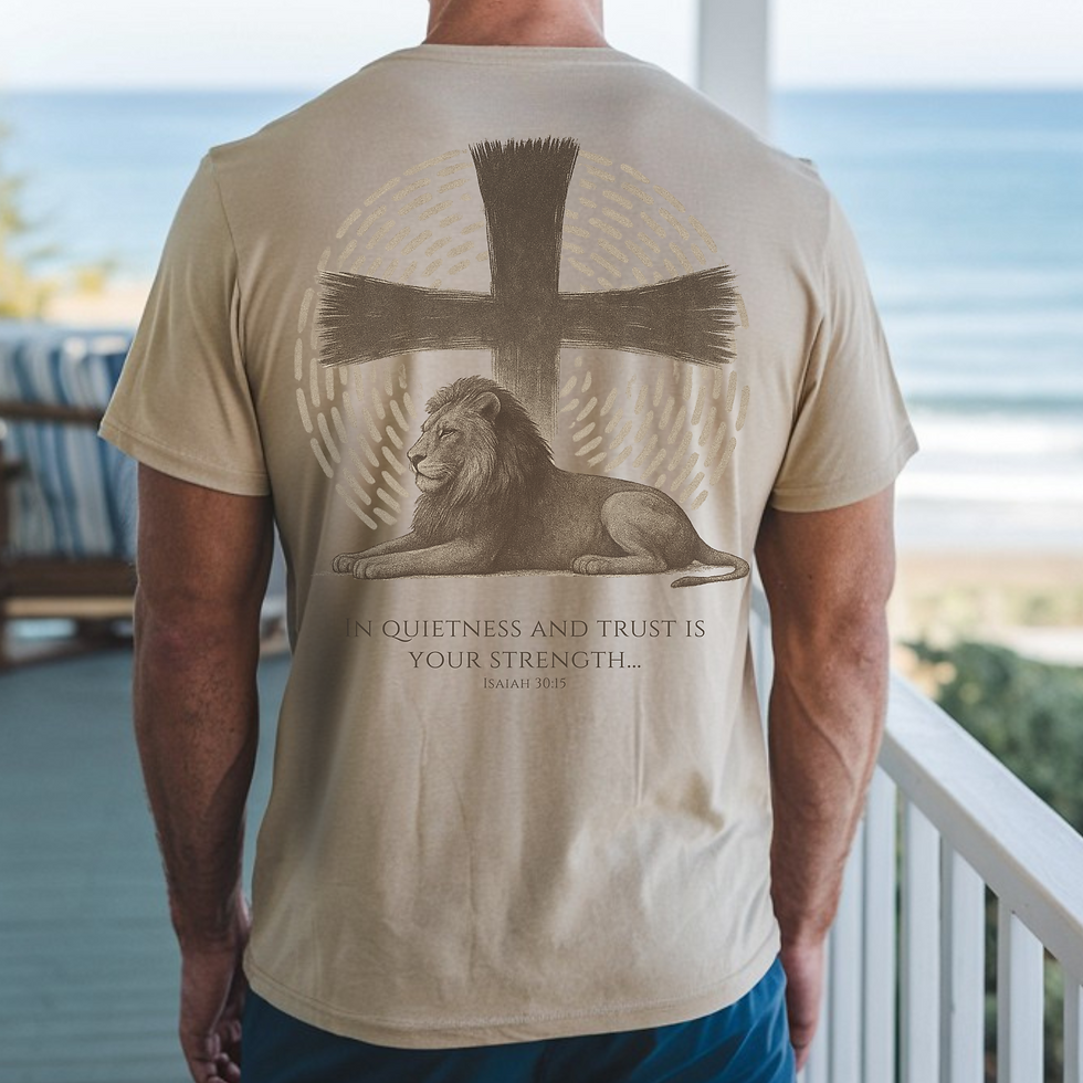 Christian Lion Shirt – Isaiah 30:15 Scripture Tee for Men