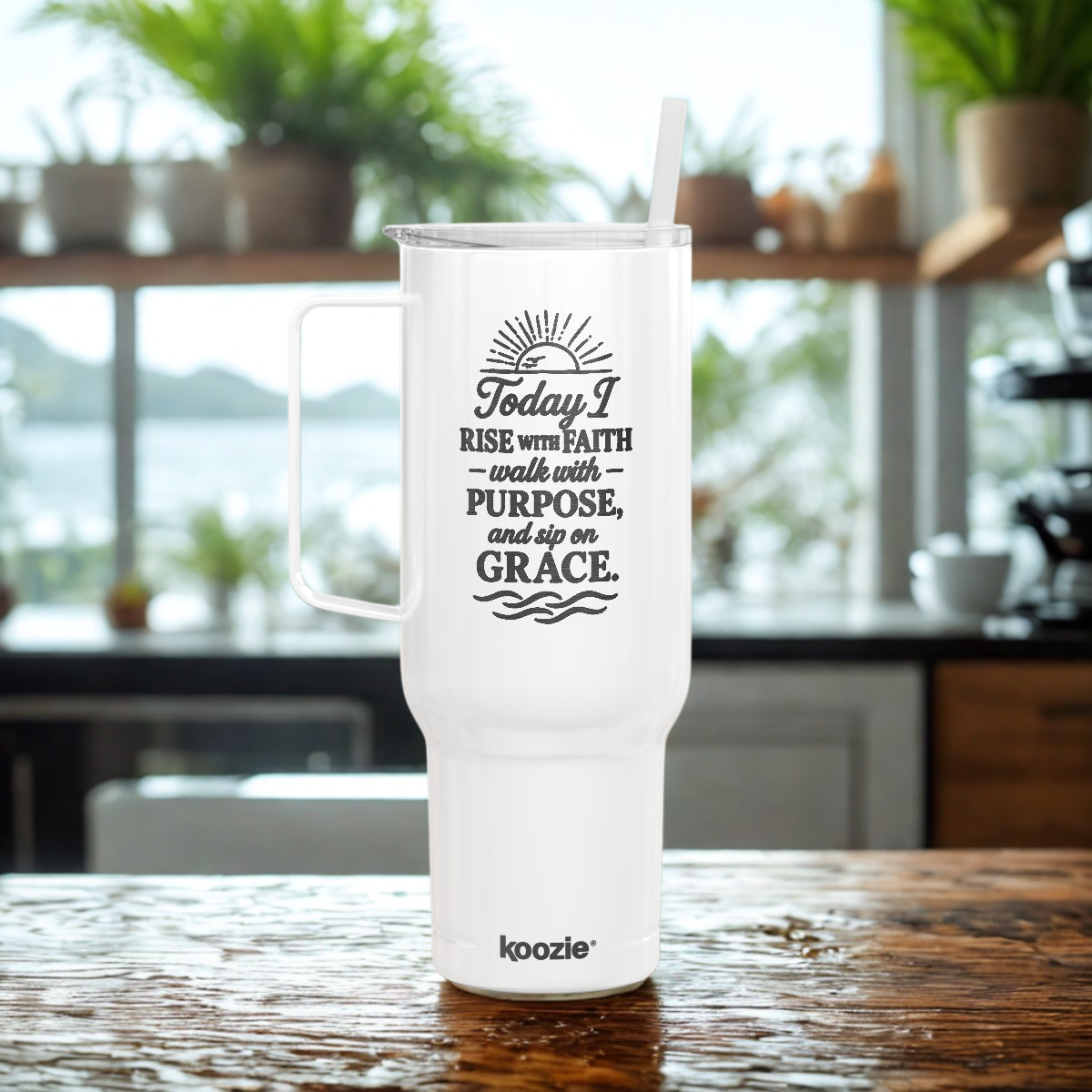 Today I Rise with Faith – Engraved Stainless Tumbler (5 Colors)