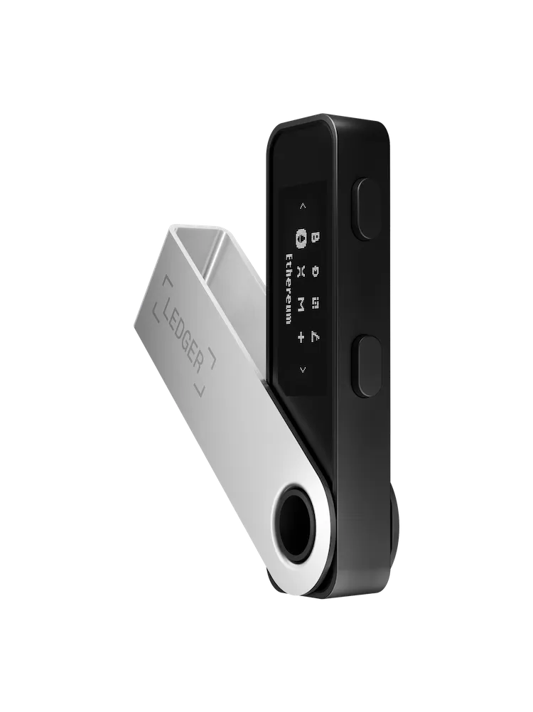 An image of the Ledger Nano S Plus hardware wallet
