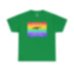 Thumbnail: T-shirt with an image of the pride flag and a rifle. The text on the shirt reads "Arm your queer friends."