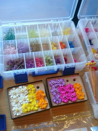 わくわくする花材たち