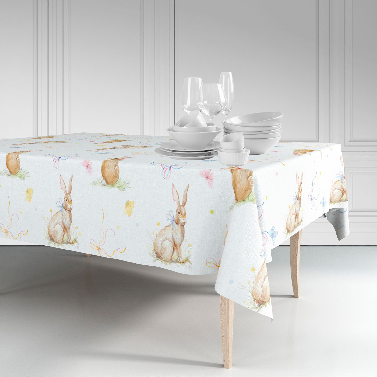 Toalha de Mesa - Coelhos com Laços