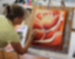 acrylic workshop - roses in detail