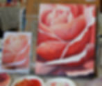 acrylic painting - close up of rose