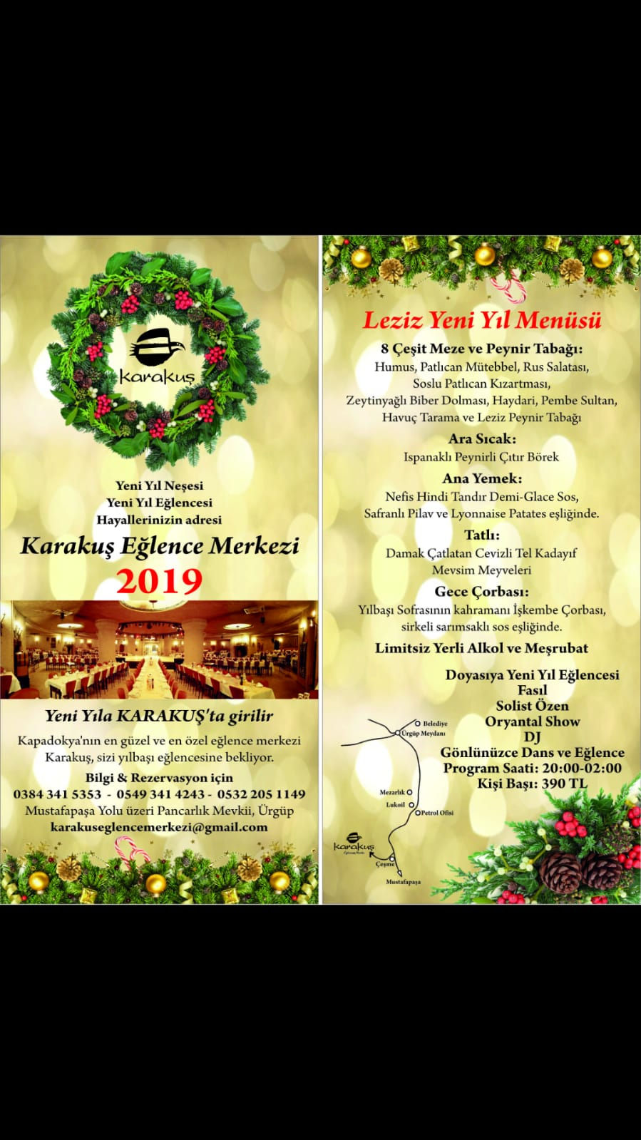 KARAKUŞ eğlence merkezi YILBAŞI YEMEĞi PARTİSİ