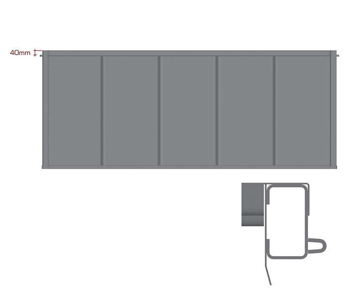 L-902 - Frontal de Graneleira Superior Batente Antigo (c/ Reforços Verticais)