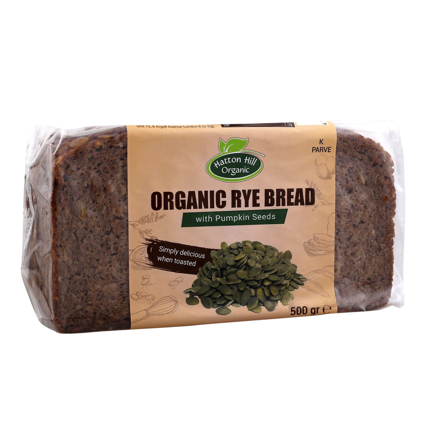 Hatton Hill Organic- Organic Rye Bread with Pumpkin Seeds