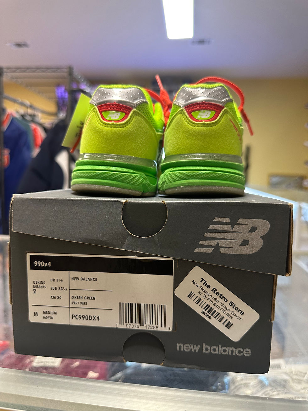 Thumbnail: New Balance 990 “Grinch” sz 2y Pre-Owned 