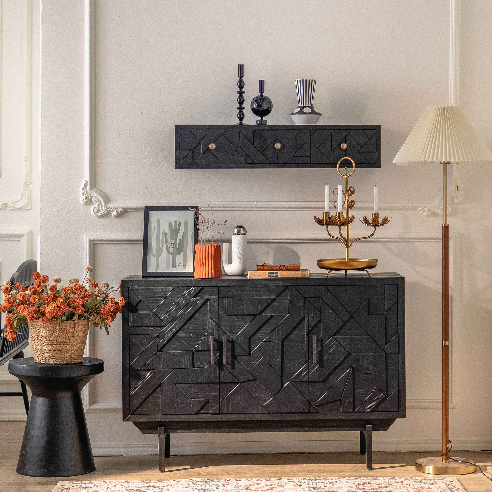 Nook 63" Contemporary Solid Wood Detailed Cabinet