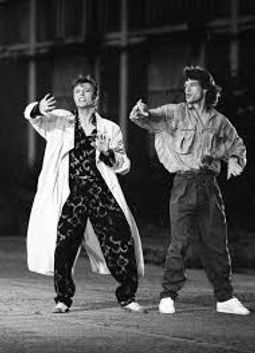 david bowie and mik jagger dancing in the street