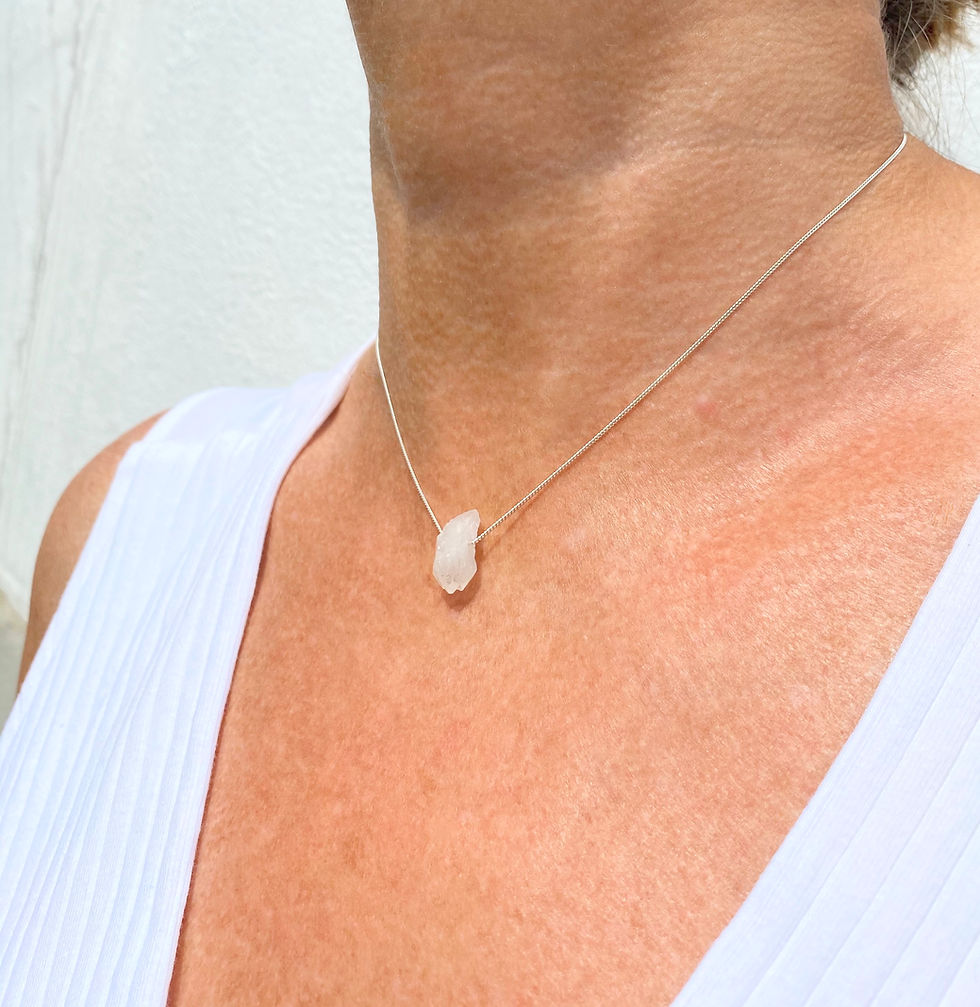 Thumbnail: White Geode Quartz Necklace