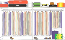Space saving wardrobe interior
