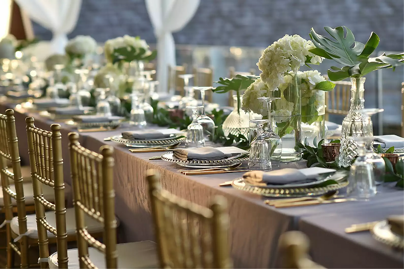 A decorated table for an event