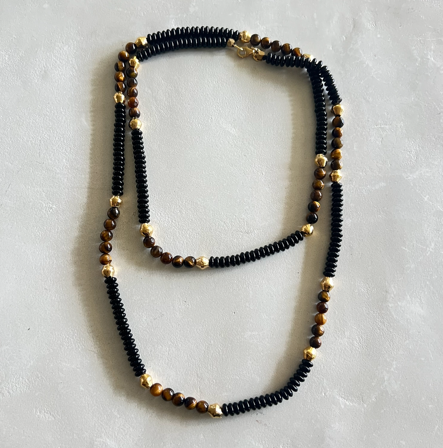 Tiger's Eye & Black Onyx Necklace