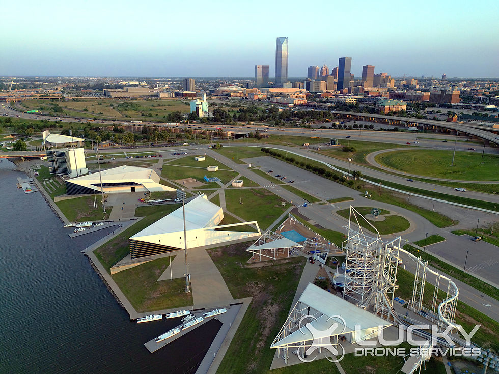 A captivating aerial view of a vibrant city skyline