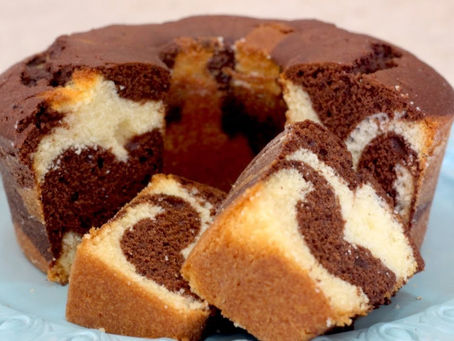 Bolo Mesclado de Banana e Cacau