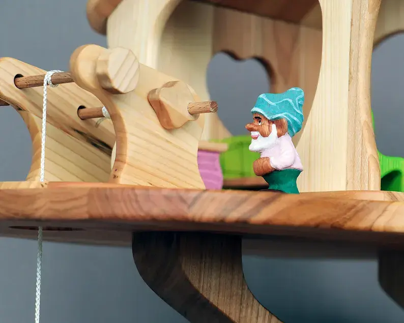 Thumbnail: Handmade Wooden Treehouse Dollhouse – Montessori Waldorf Tree Playset for Kids 