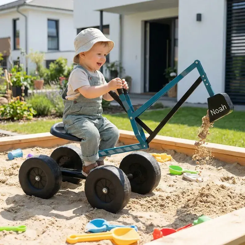 Thumbnail: Kids Ride-On Excavator Digger – Children's Sit-On Construction Toy – Interactive