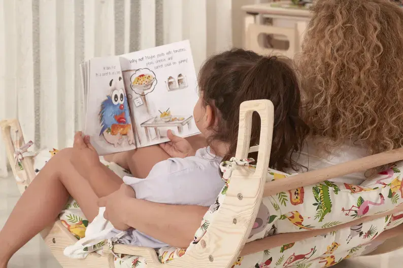 Thumbnail: Montessori Wooden Climbing Arch with Cushion – Toddler Rocker 