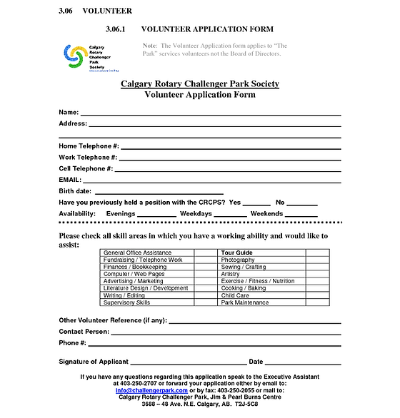 3 06 1 volunteer application form rotarychallengerpark volunteer application form