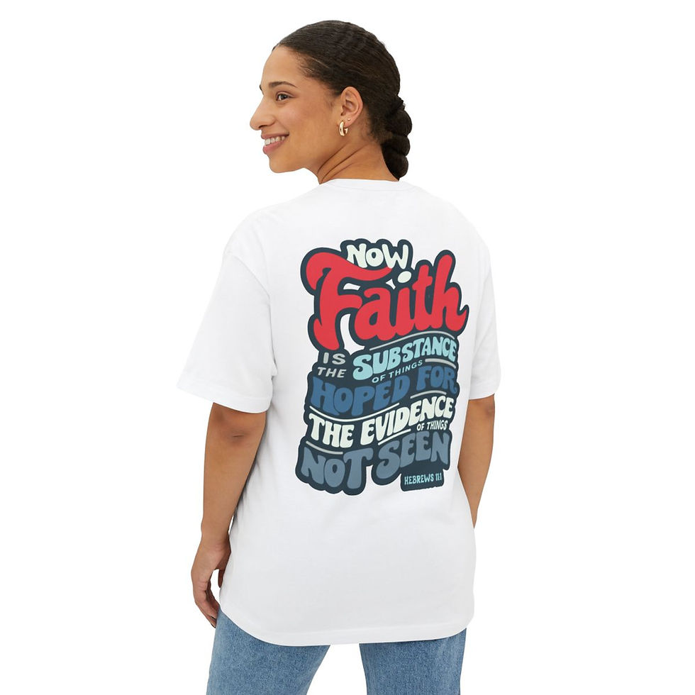 Thumbnail: Faith // Hebrews 11:1 - Premium Oversized Boxy Tee