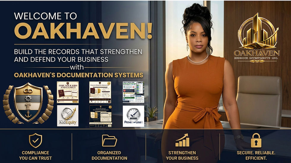 Welcome to Oakhaven Business Documentation Systems banner