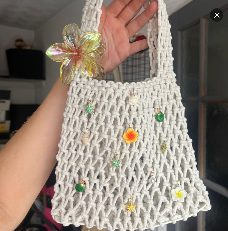 Lemon & Lime Brazil - White - Ibiza Holiday Crochet Beach Bag