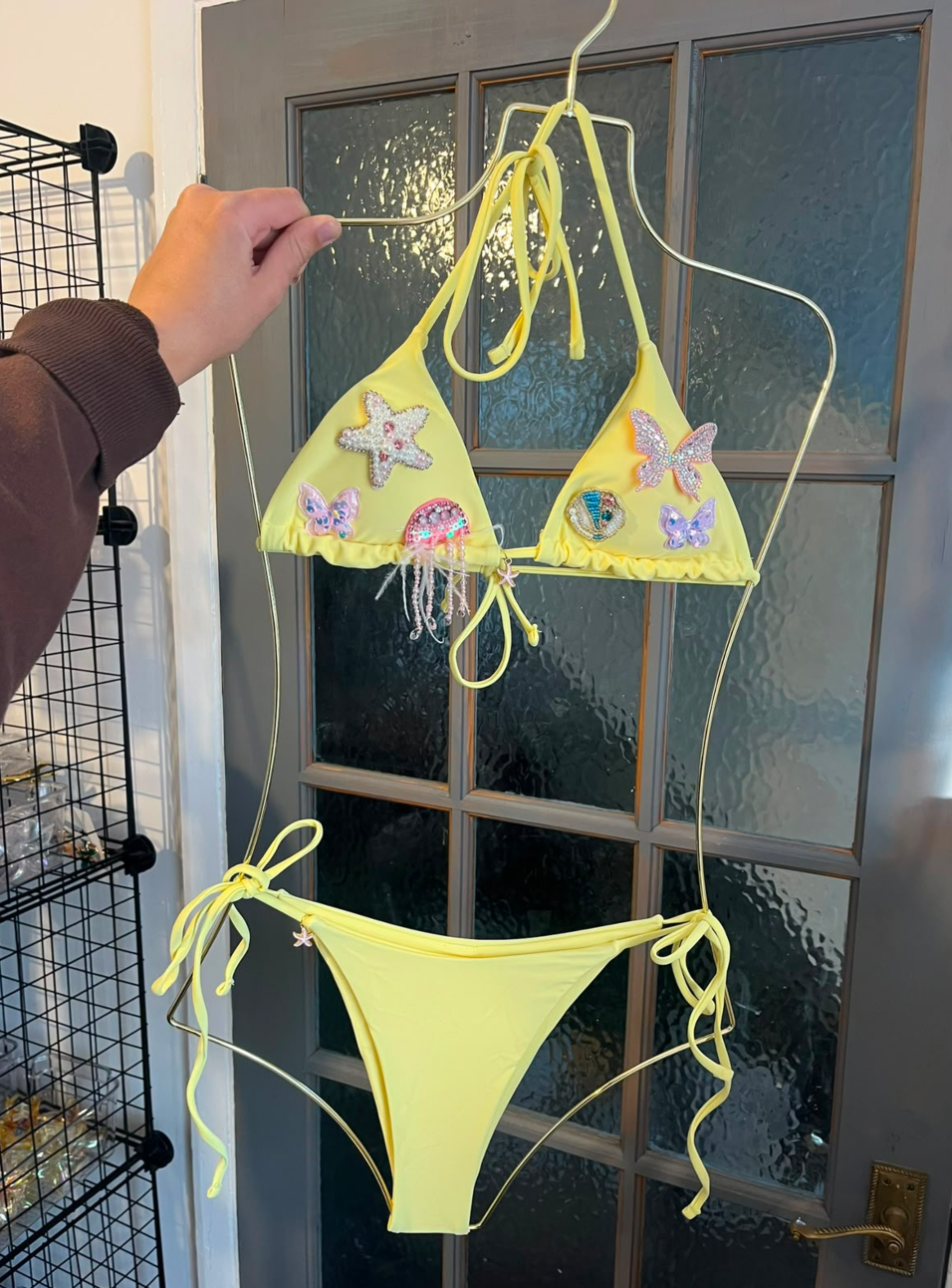 PHS Fairy Yellow Sequin Patch Tie Bikini