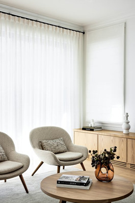 Living Room sheer curtains on Riverstone Rod