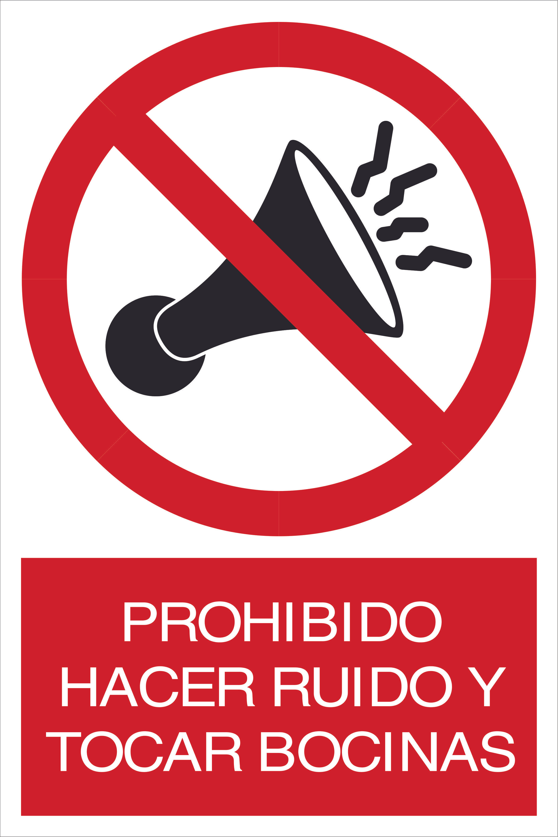 E-37 PROHIBIDO HACER RUIDOS MOLESTOS 20x30