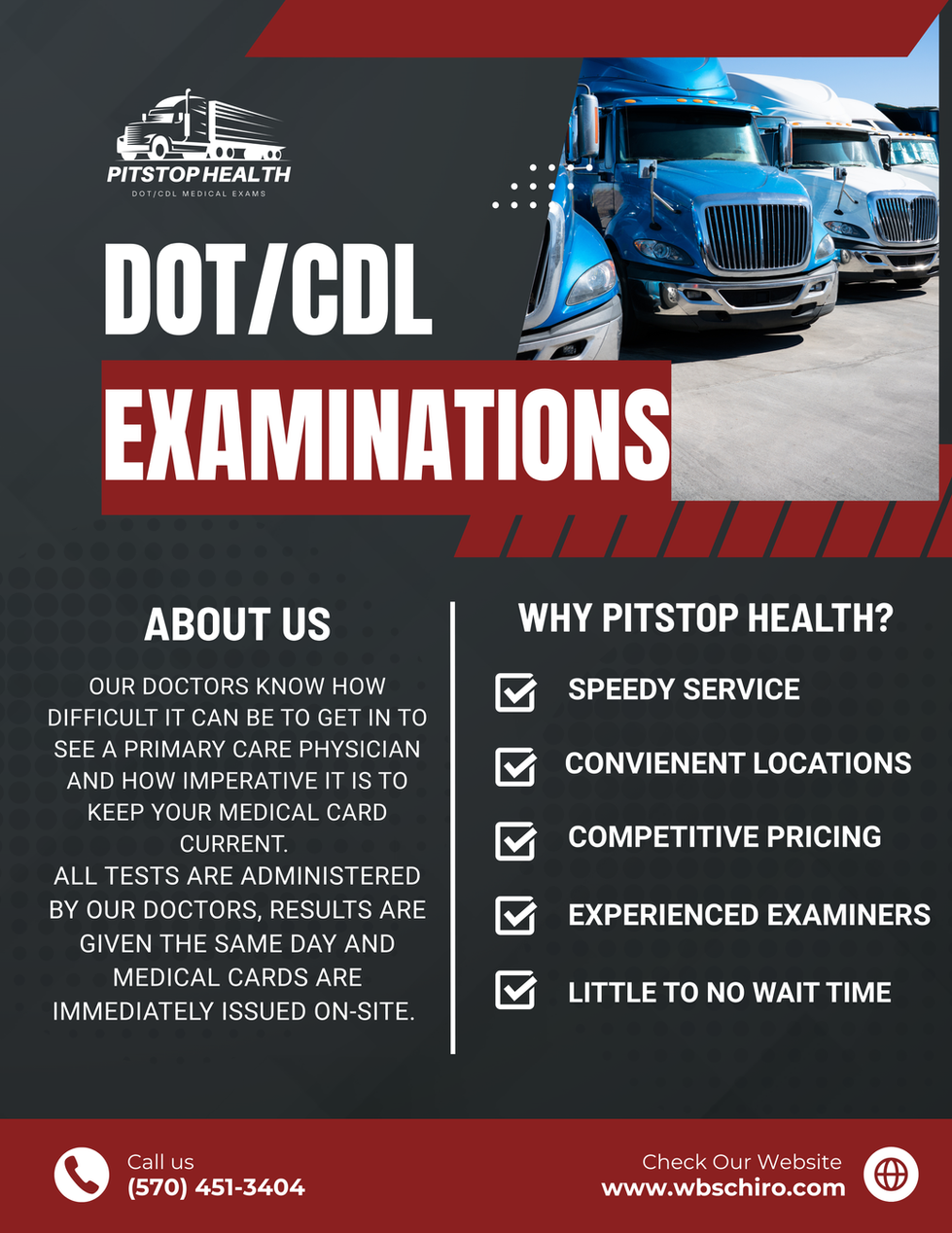 Flyer for DOT Physicals